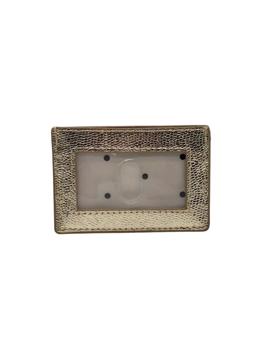 On 34th Metallic Gold Embossed Slim Card Case